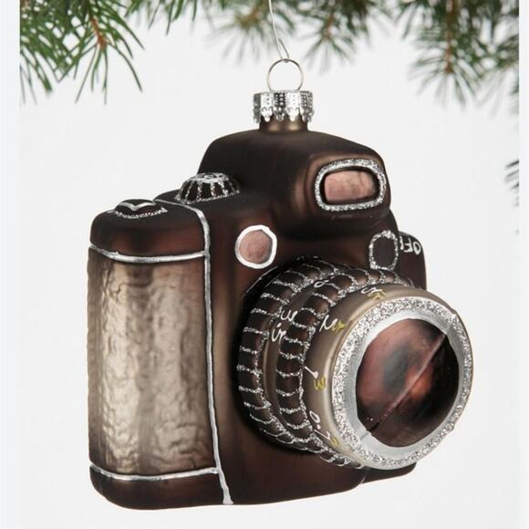 Vintage Style Glass Camera Christmas Ornament Photography - Picture 1 of 12